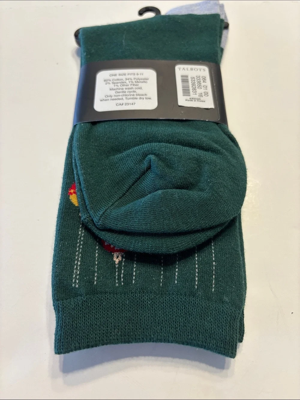Talbolts Women's Green Christmas Ornament Trouser Socks